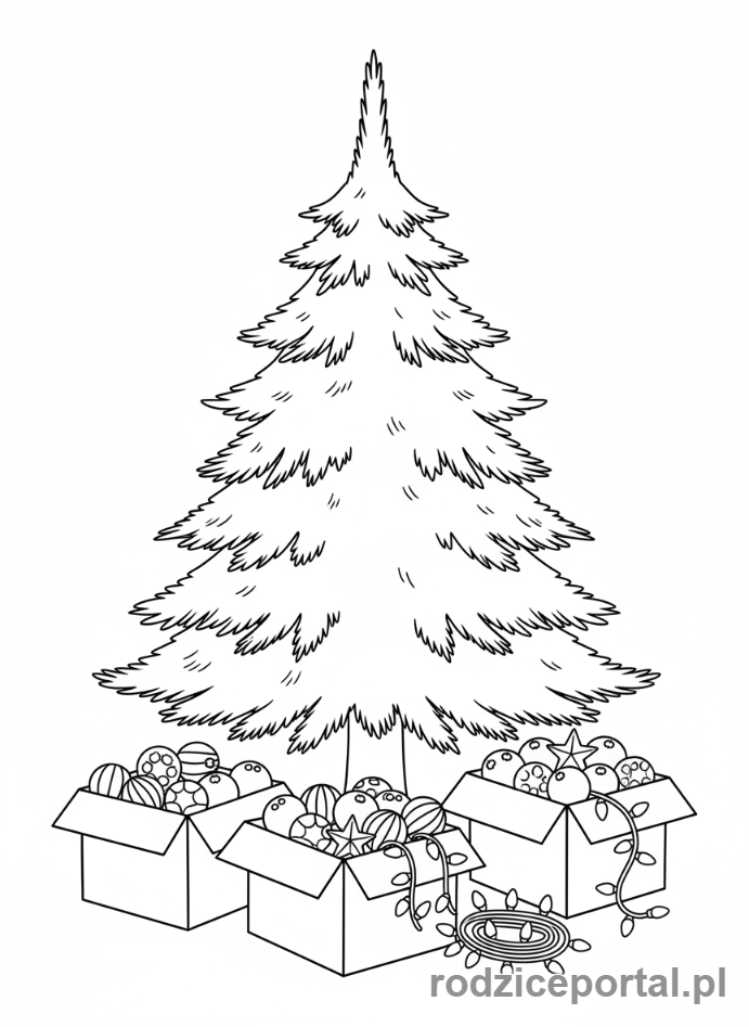 Kolorowanka Choinka - Pusta choinka