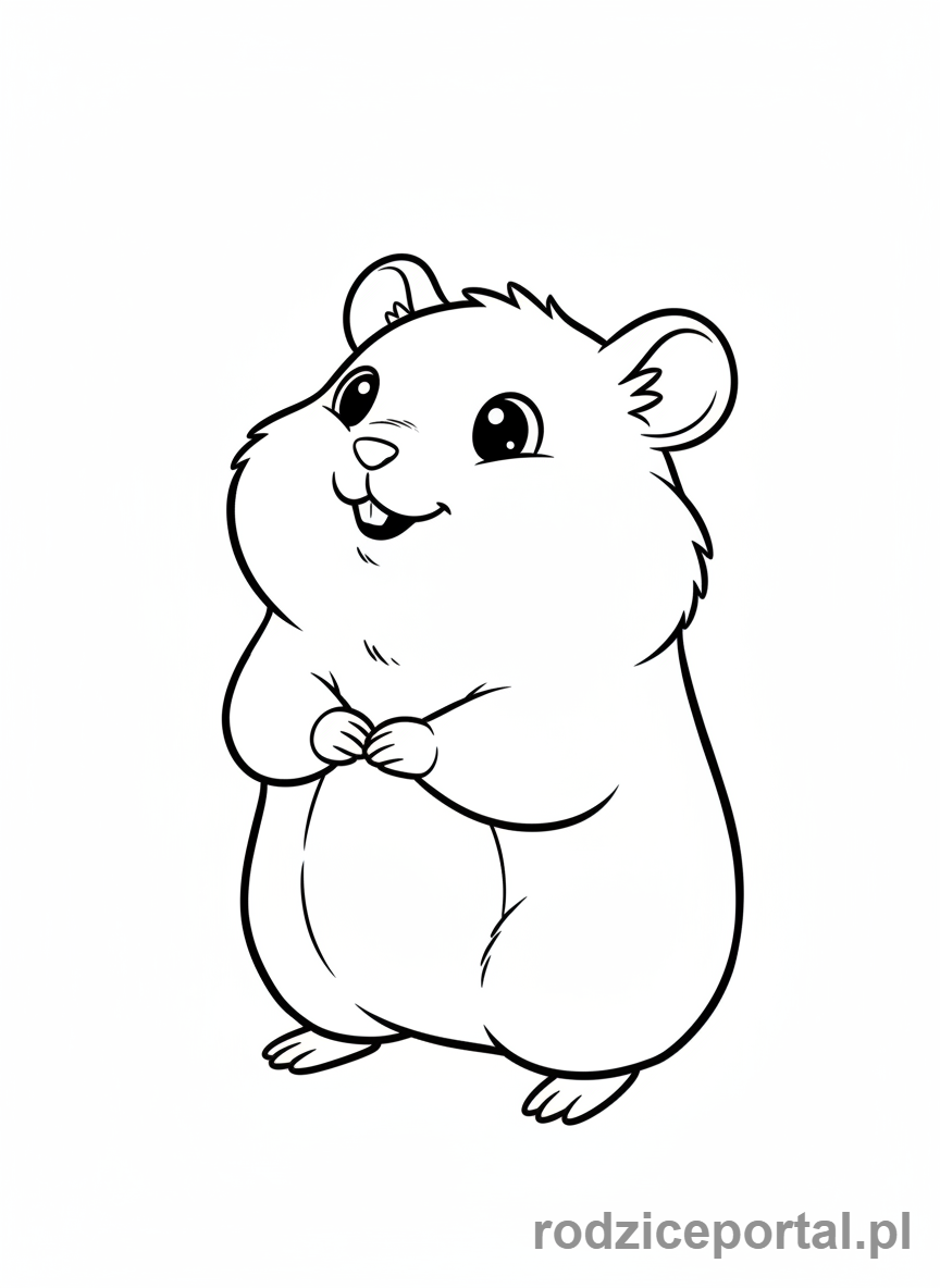 Kolorowanka Chomik - Chomik na tylnych łapkach