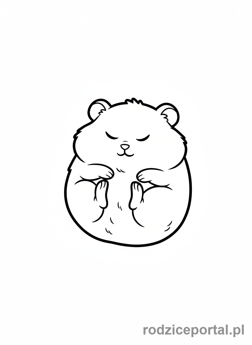 Kolorowanka Chomik - Śpiący chomik