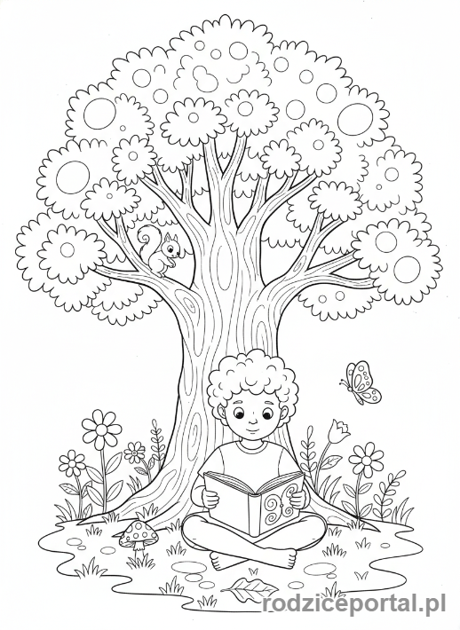 Kolorowanka Chwila Spokoju - Dziecko czyta.