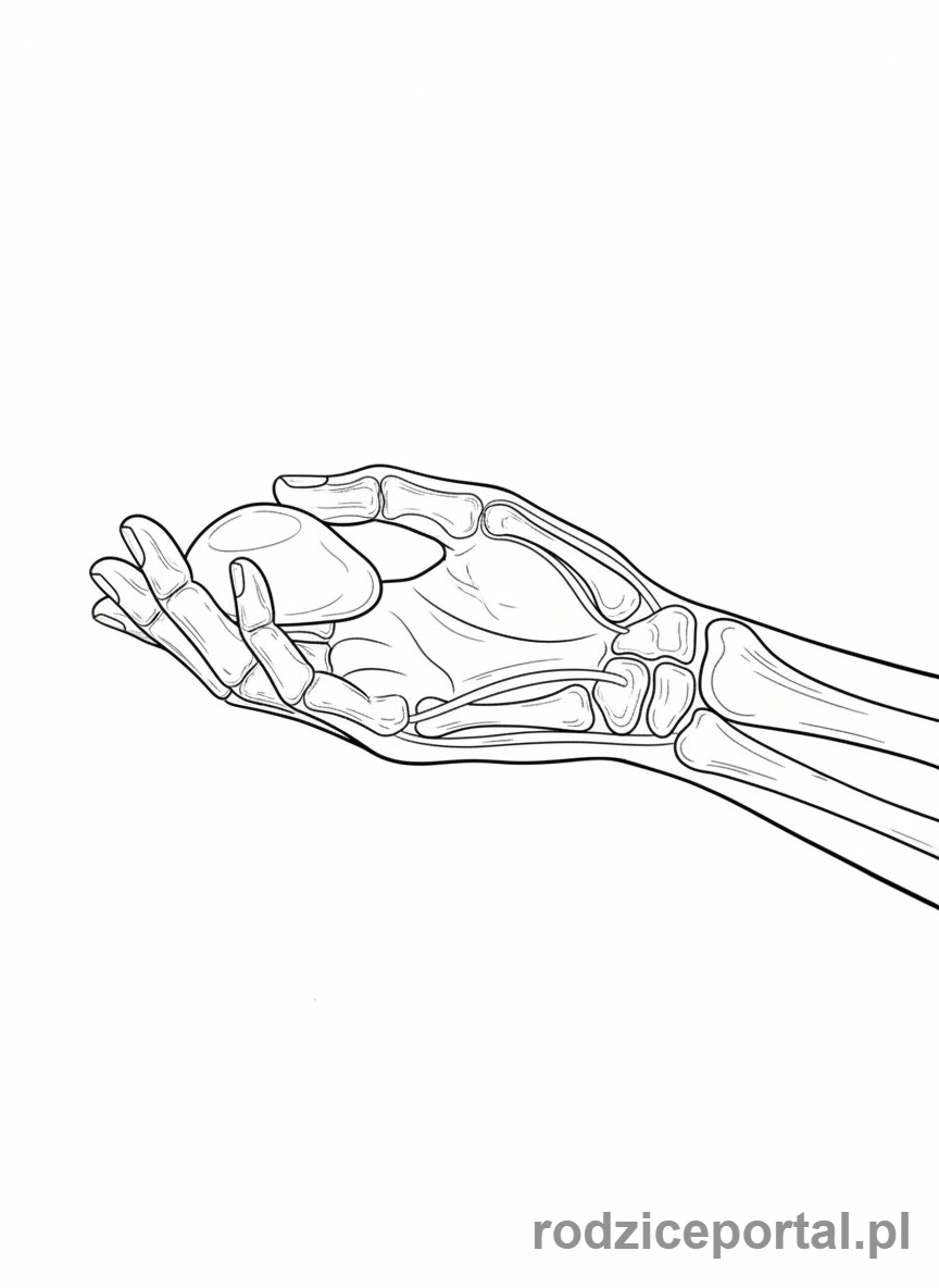 Kolorowanka Ciało Człowieka - Dlon trzymajaca cos