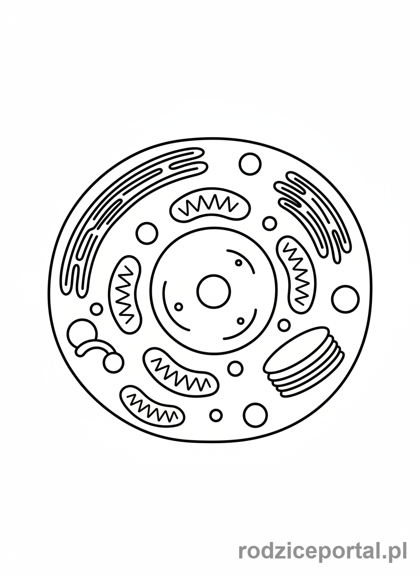 Kolorowanka Ciało Człowieka - Komorka ludzka schemat