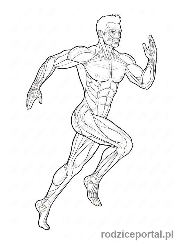 Kolorowanka Ciało Człowieka - Ludzkie miesnie sportowiec