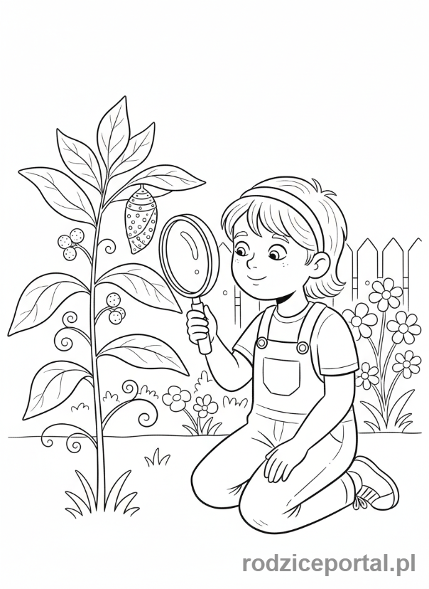Kolorowanka Cierpliwość - Czekanie na motyla z kokonu