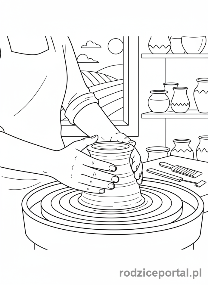 Kolorowanka Cierpliwość - Rzeźbienie w glinie