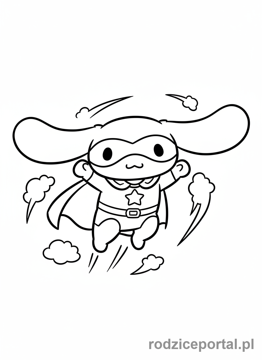 Kolorowanka Cinnamoroll - Cinnamoroll jako superbohater