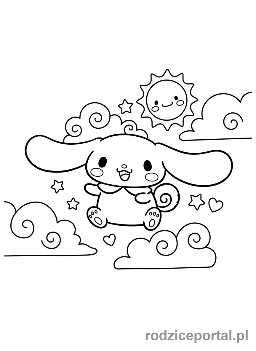 Kolorowanka Cinnamoroll - Cinnamoroll latajacy