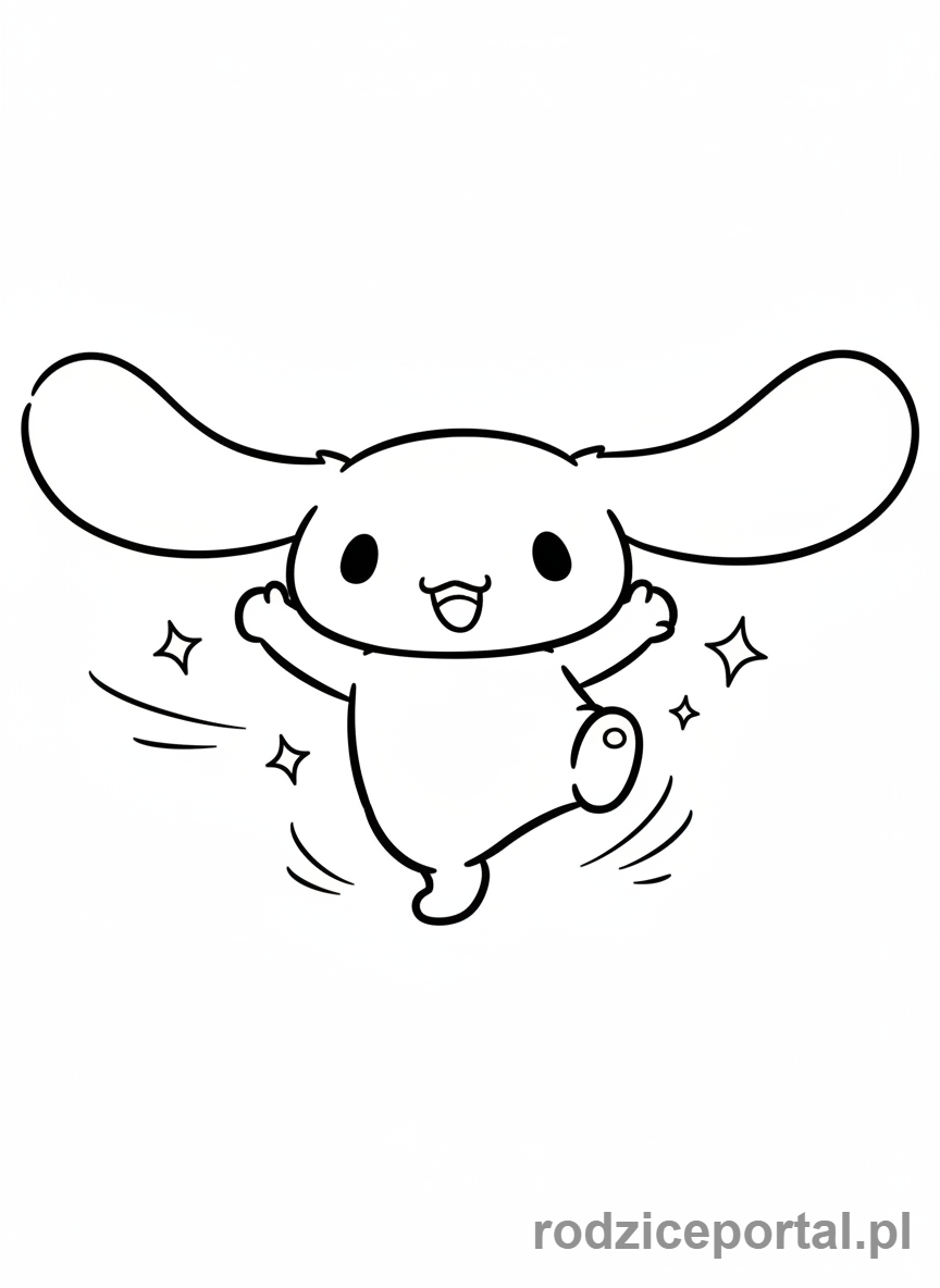 Kolorowanka Cinnamoroll - Cinnamoroll tanczy