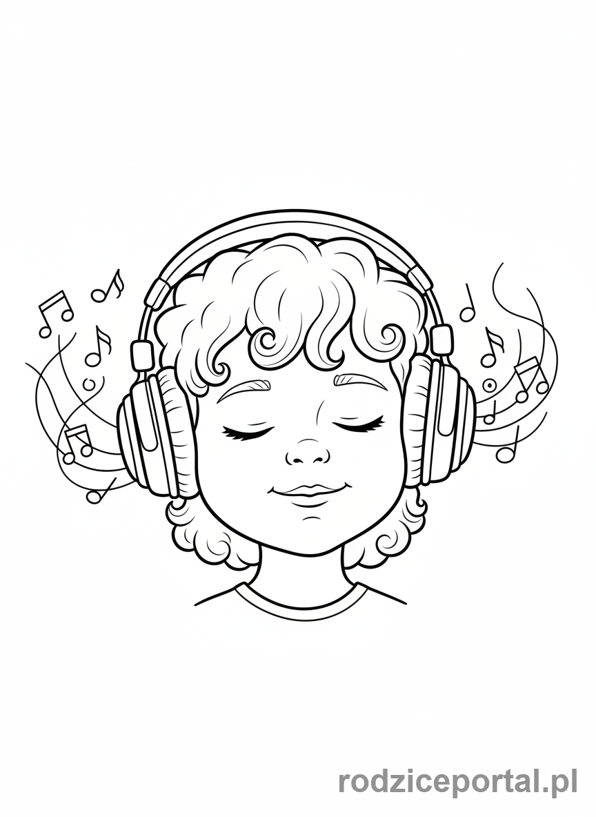 Kolorowanka Cisza I Koncentracja - Sluchanie muzyki