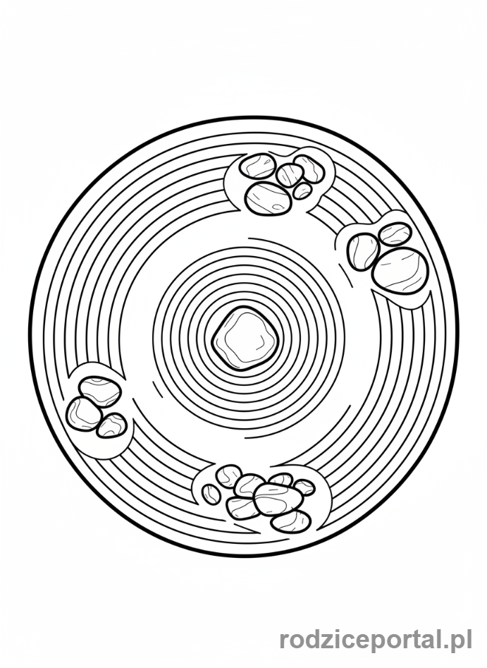 Kolorowanka Cisza I Spokój - Ogród zen.