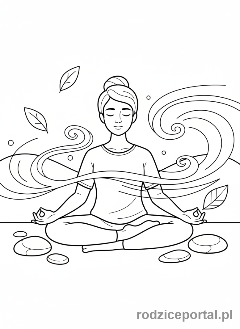 Kolorowanka Cisza I Spokój - Osoba medytująca.