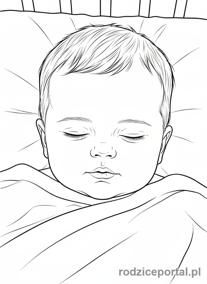 Kolorowanka Cisza I Spokój - Śpiące dziecko.