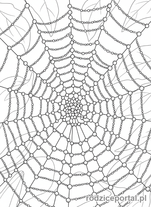 Kolorowanka Cisza - Pajęczyna z rosą