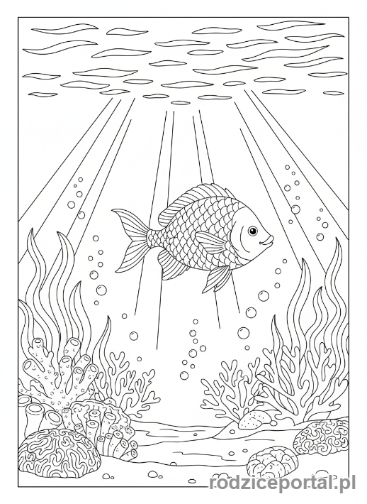 Kolorowanka Cisza - Podwodny świat