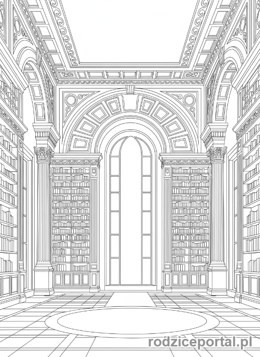 Kolorowanka Cisza - Pusta biblioteka