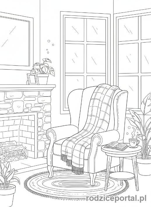 Kolorowanka Cisza - Pusty fotel