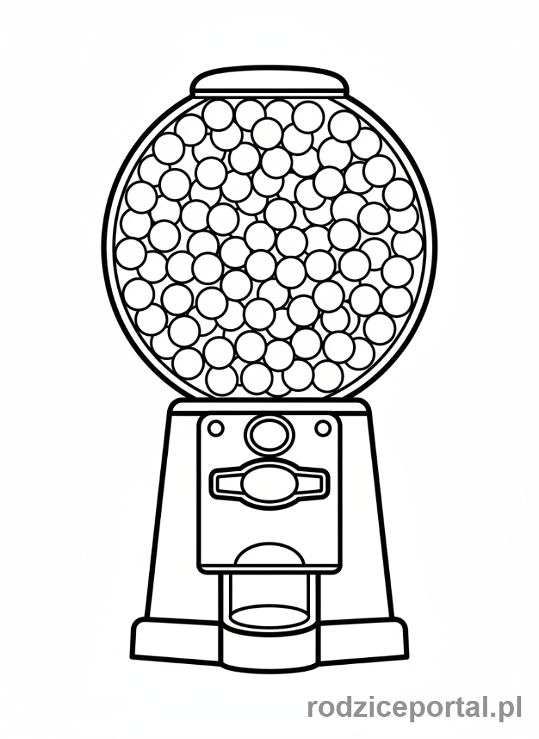Kolorowanka Cukierki - Automat-z-kulami-gum