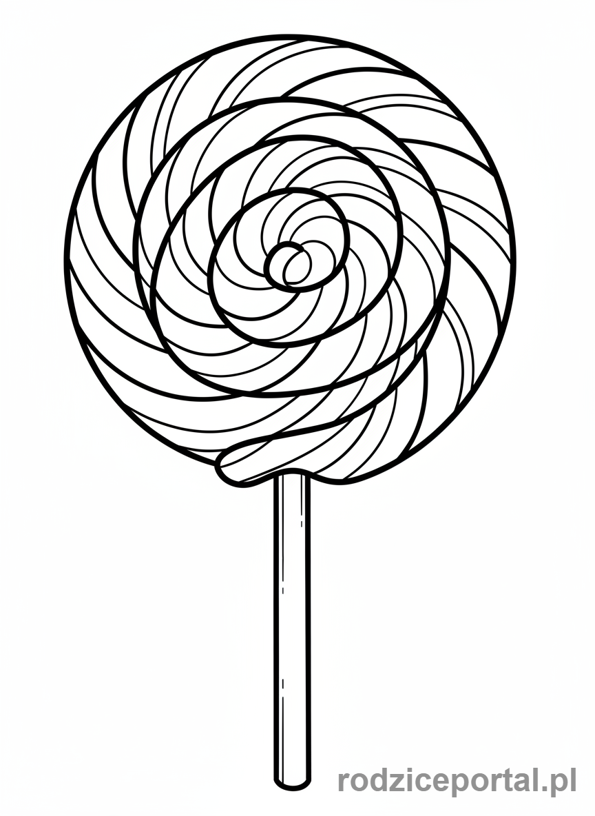 Kolorowanka Cukierki - Lizak-zbliżenie