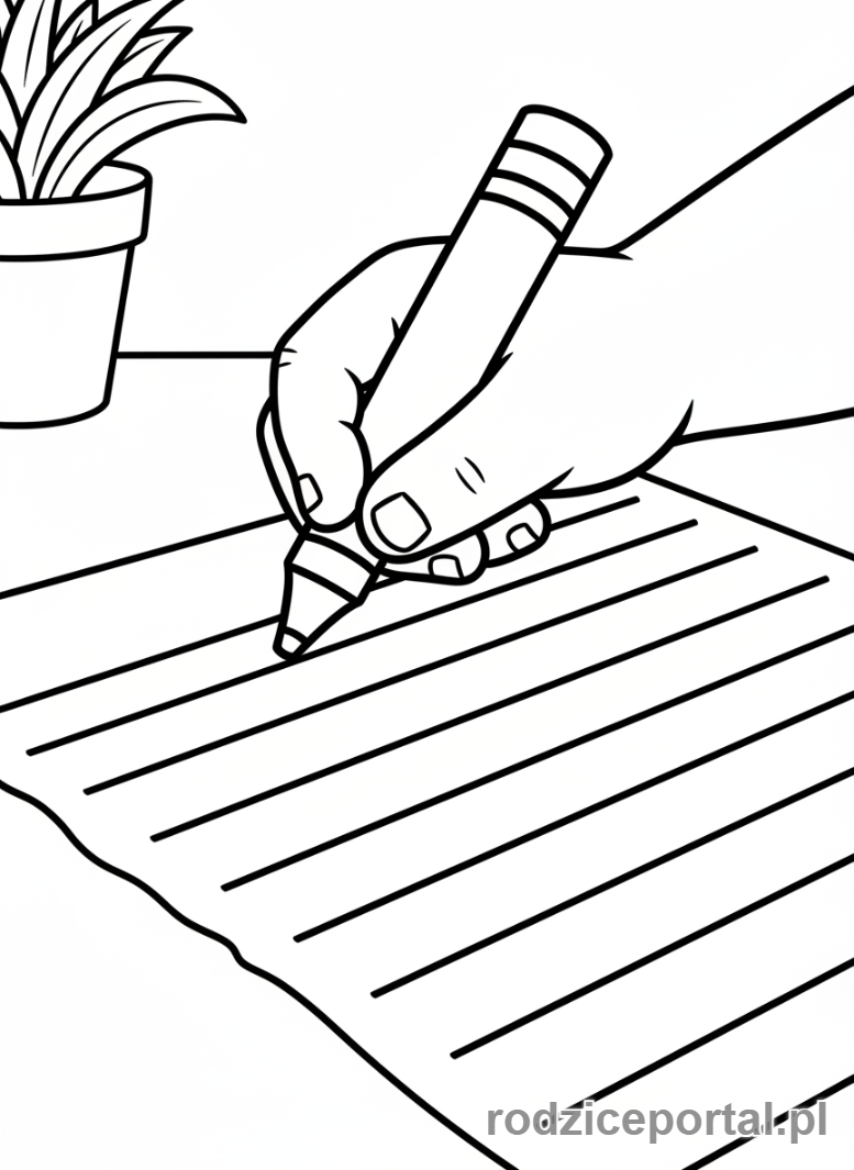 Kolorowanka Ćwiczenia Grafomotoryczne - Dziecko rysuje proste linie