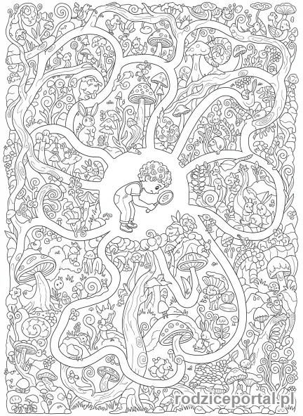 Kolorowanka Ćwiczenia Koncentracji - Dziecko w labiryncie