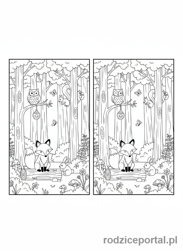 Kolorowanka Ćwiczenia Koncentracji - Scena z różnicami