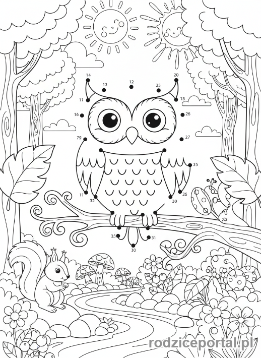 Kolorowanka Ćwiczenia Koncentracji - Zwierzę z kropek