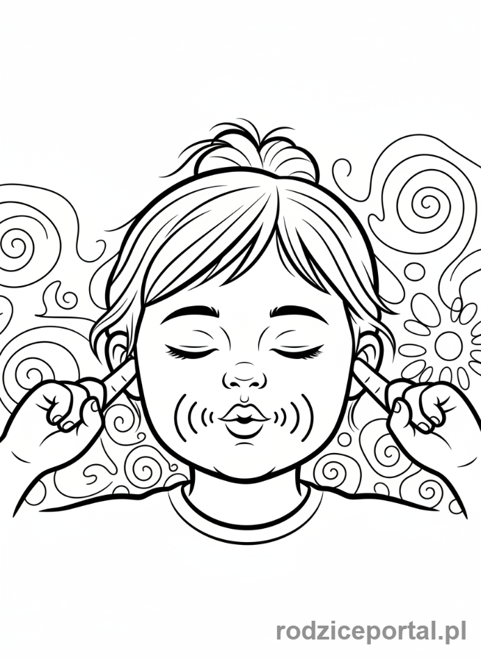 Kolorowanka Ćwiczenia Oddech - Dziecko ćwiczące oddech pszczoły (bramhari)