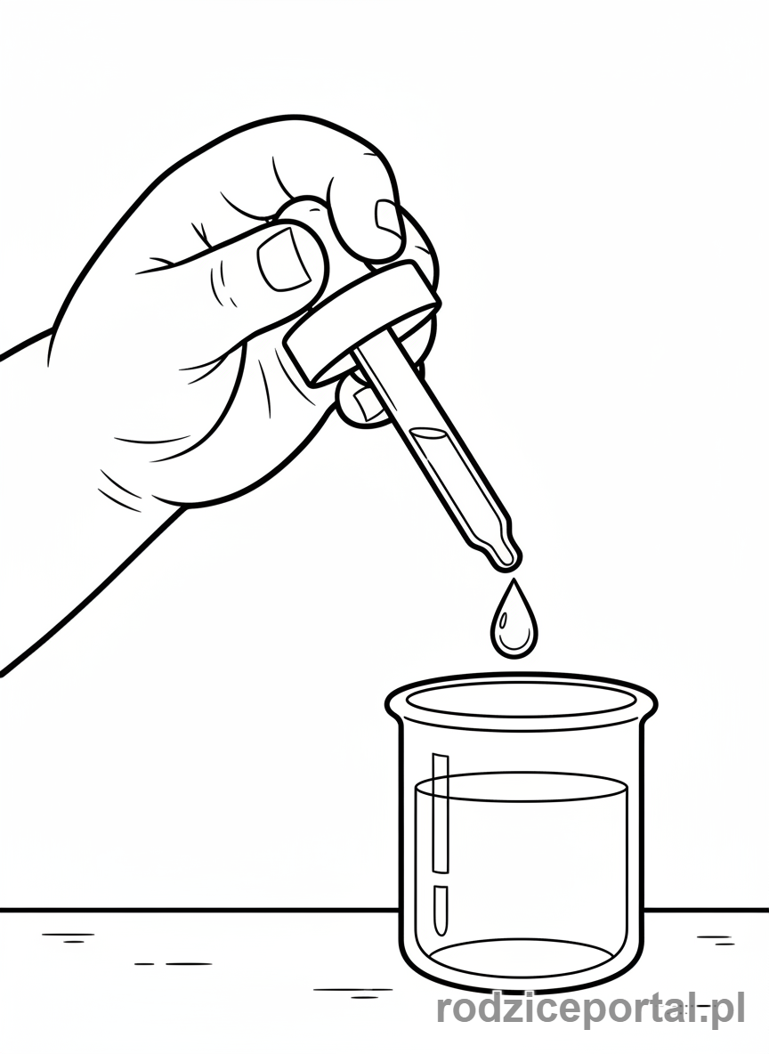 Kolorowanka Ćwiczenia Ręki - Dziecko używa zakraplacza