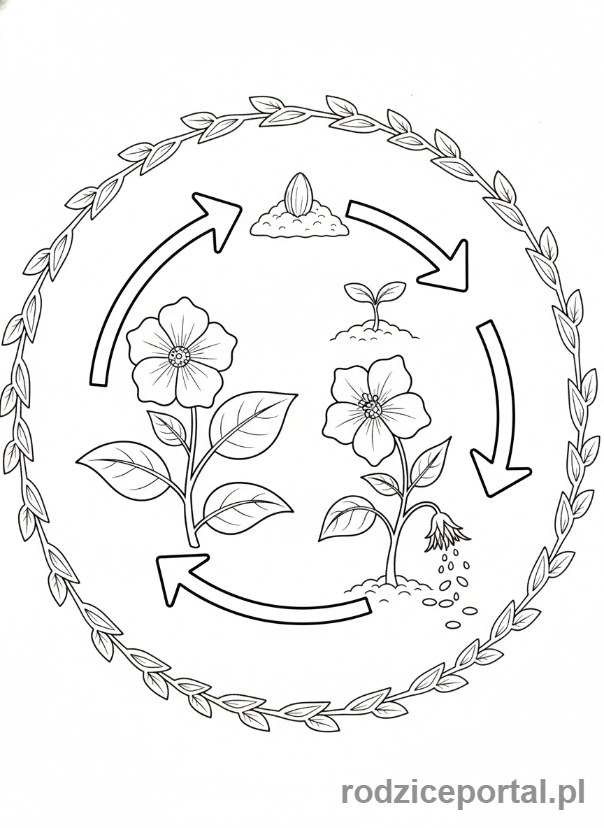 Kolorowanka Cykl Życia Roślin - Cały cykl życia rośliny.