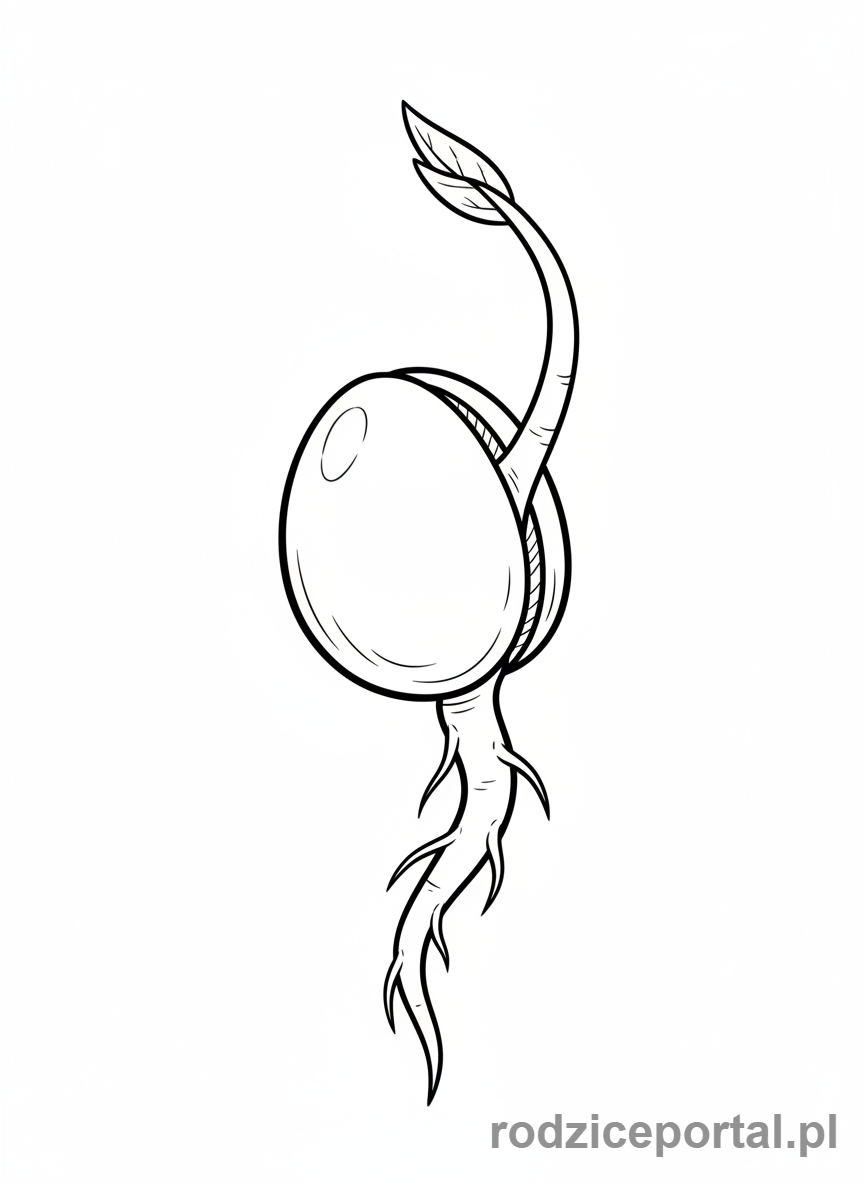 Kolorowanka Cykl Życia Roślin - Kiełkujące nasionko.