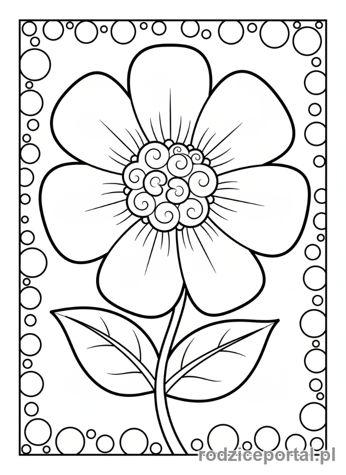 Kolorowanka Cykl Życia Roślin - Kwitnący kwiat.