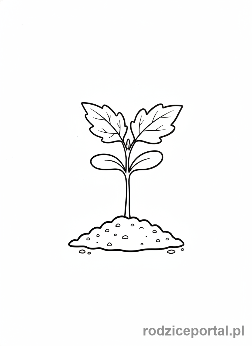 Kolorowanka Cykl Życia Roślin - Młoda sadzonka.