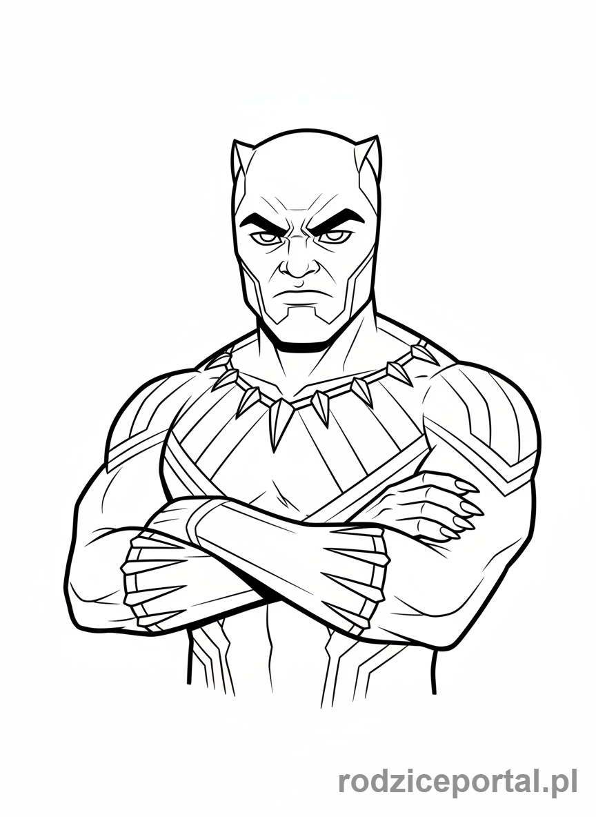 Kolorowanka Czarna Pantera - Portret Czarnej Pantery, poważny wyraz