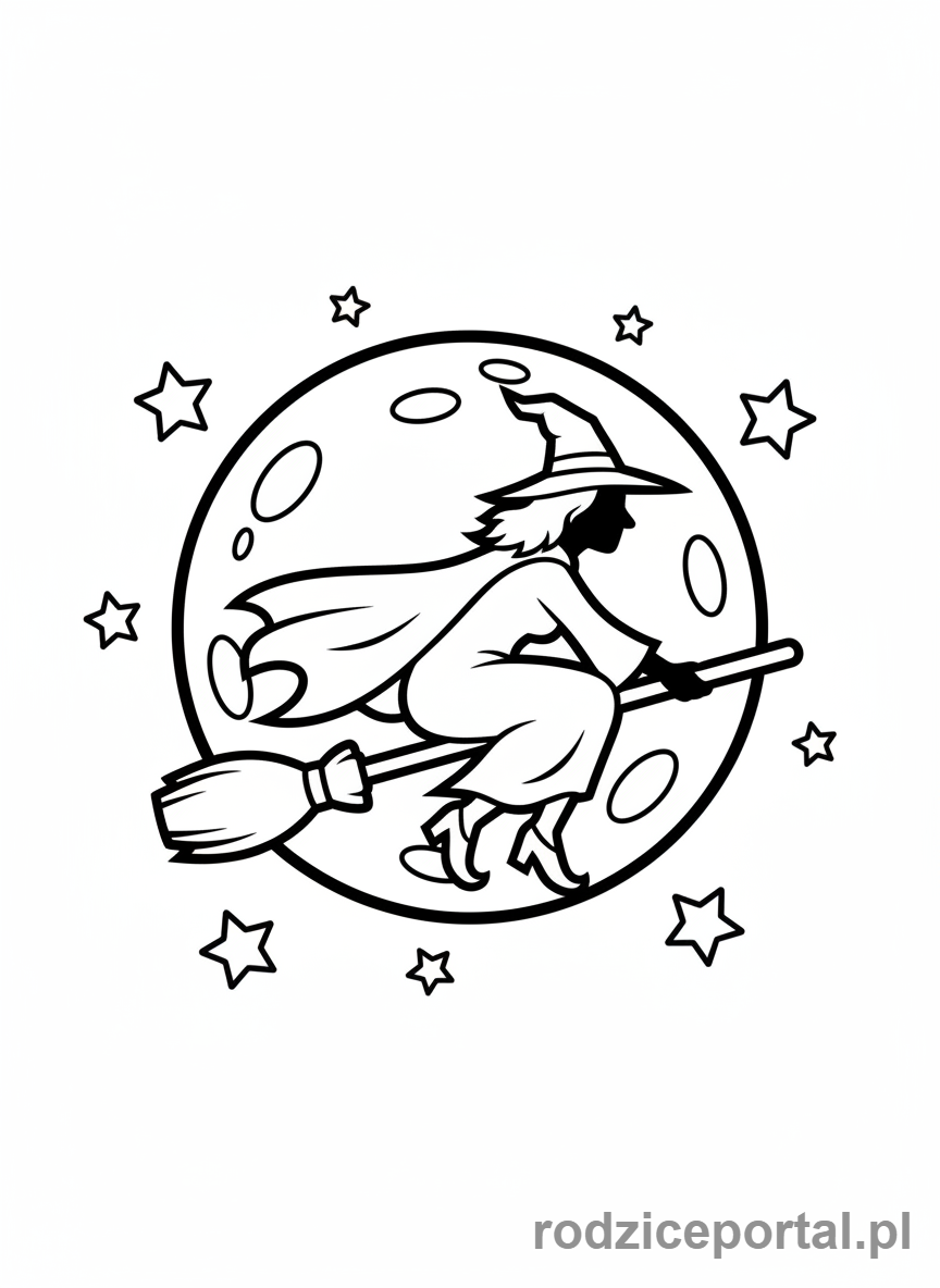 Kolorowanka Czarownica - Sylwetka czarownicy