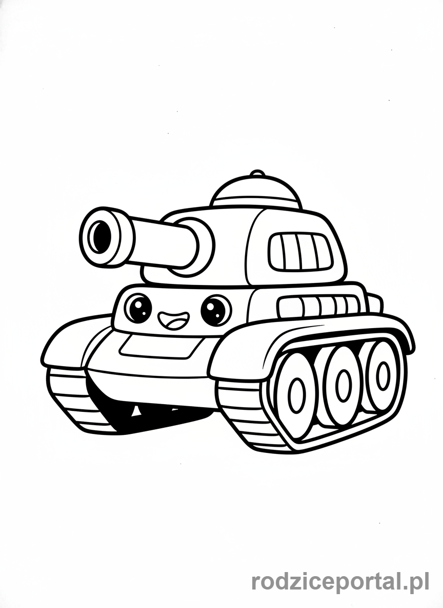 Kolorowanka Czołg - Uroczy czołg