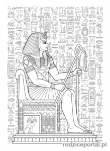 Kolorowanka Dawne Czasy - Faraon egipski