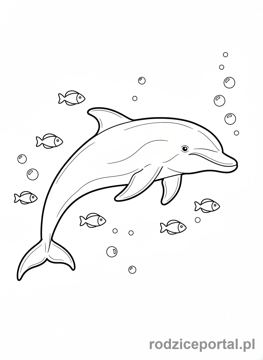 Kolorowanka Delfin - Delfin pod woda