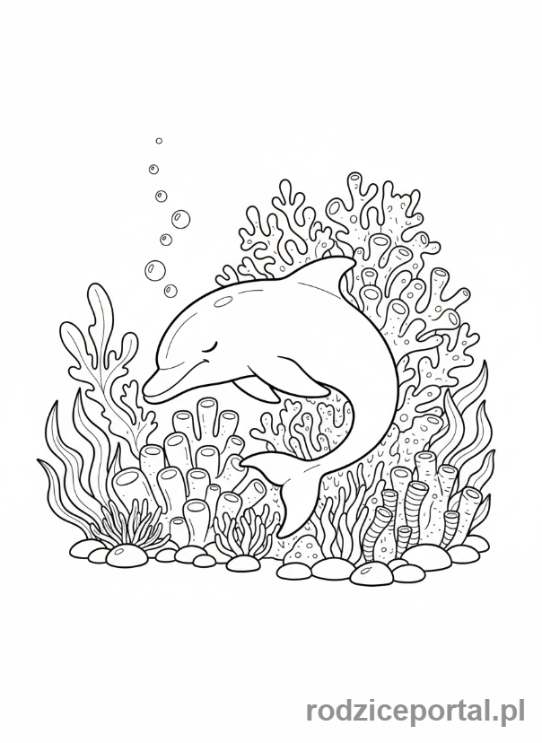 Kolorowanka Delfin - Delfin spiacy