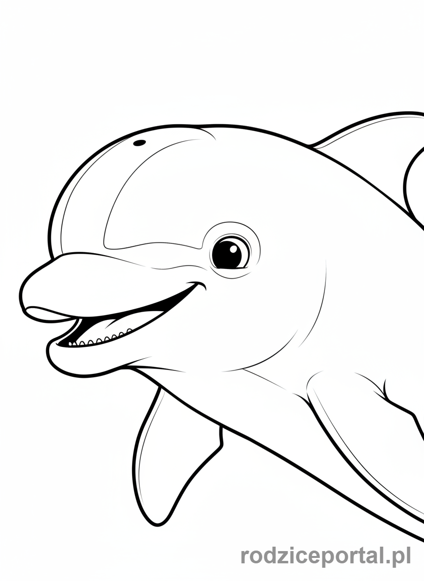 Kolorowanka Delfin - Głowa delfina