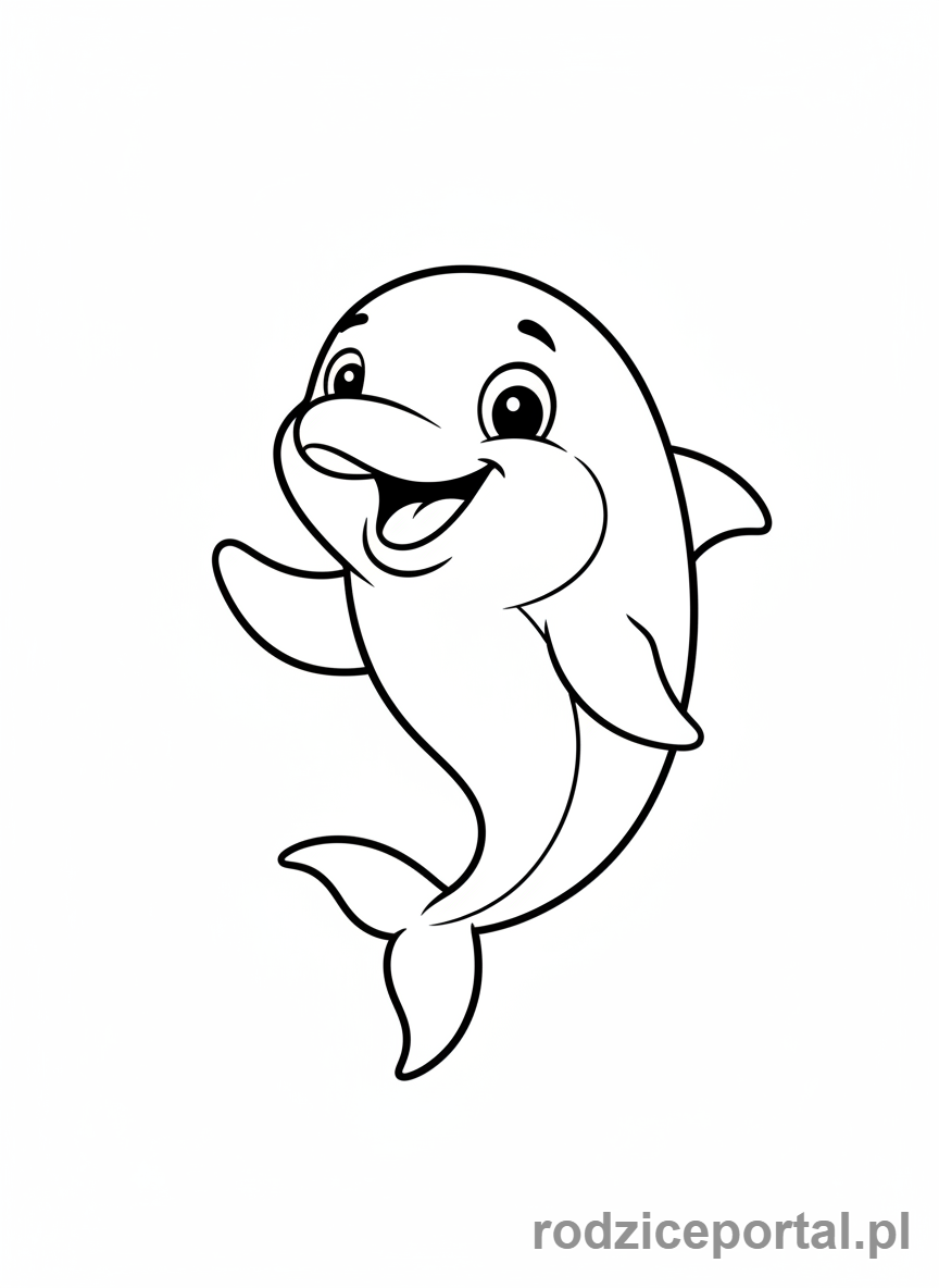 Kolorowanka Delfin - Kreskowkowy delfin
