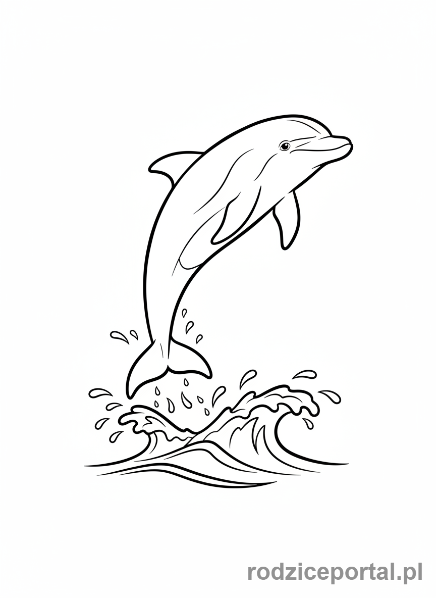Kolorowanka Delfin - Skaczacy delfin