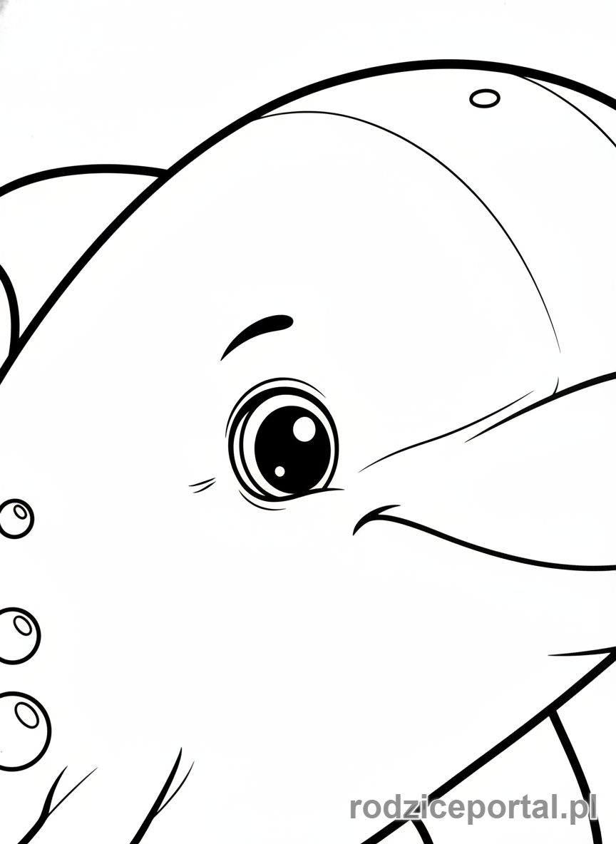 Kolorowanka Delfin - Zblizenie delfina