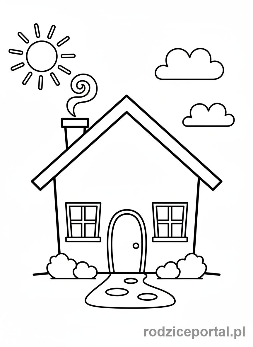 Kolorowanka Dla Dzieci Z Autyzmem - Domek Prosty