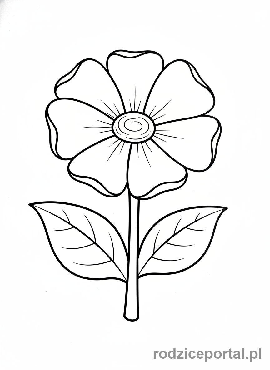 Kolorowanka Dla Dzieci Z Autyzmem - Kwiat Duzy