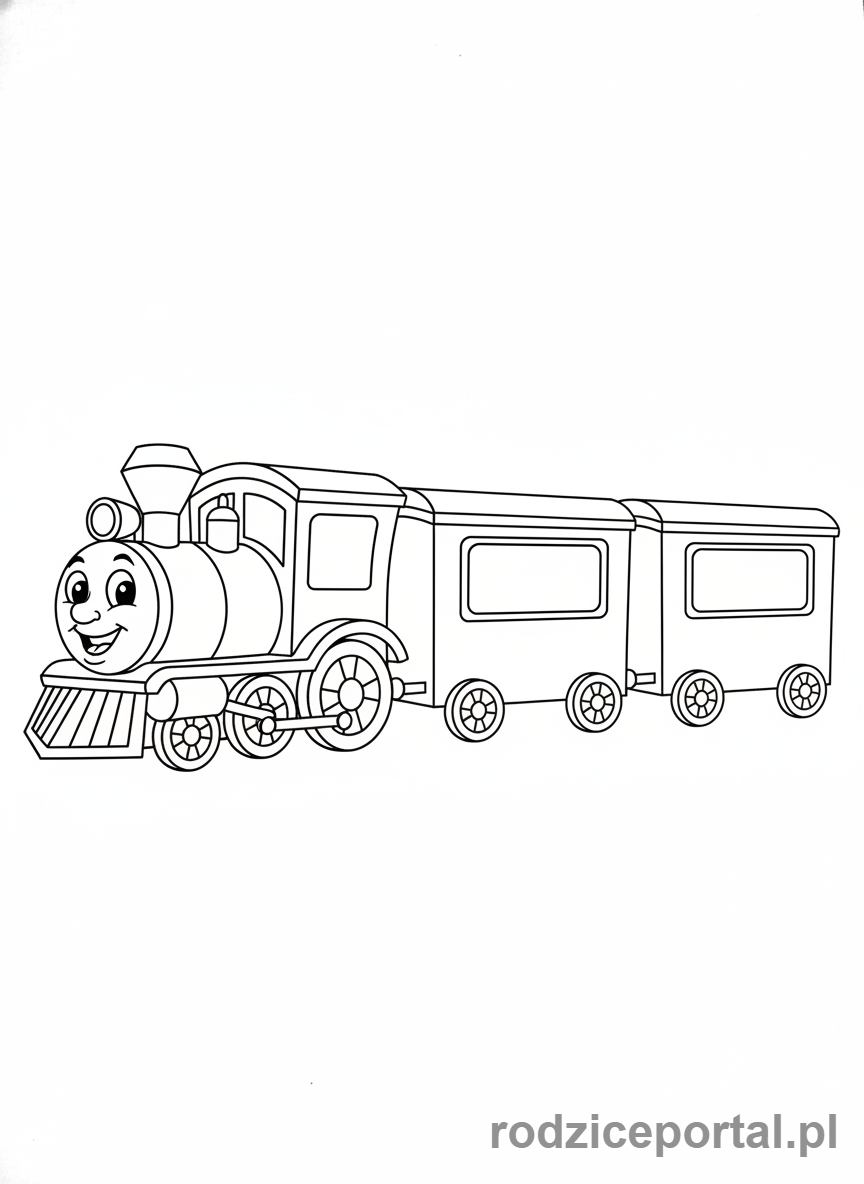 Kolorowanka Dla Dzieci Z Autyzmem - Pociag Wagony