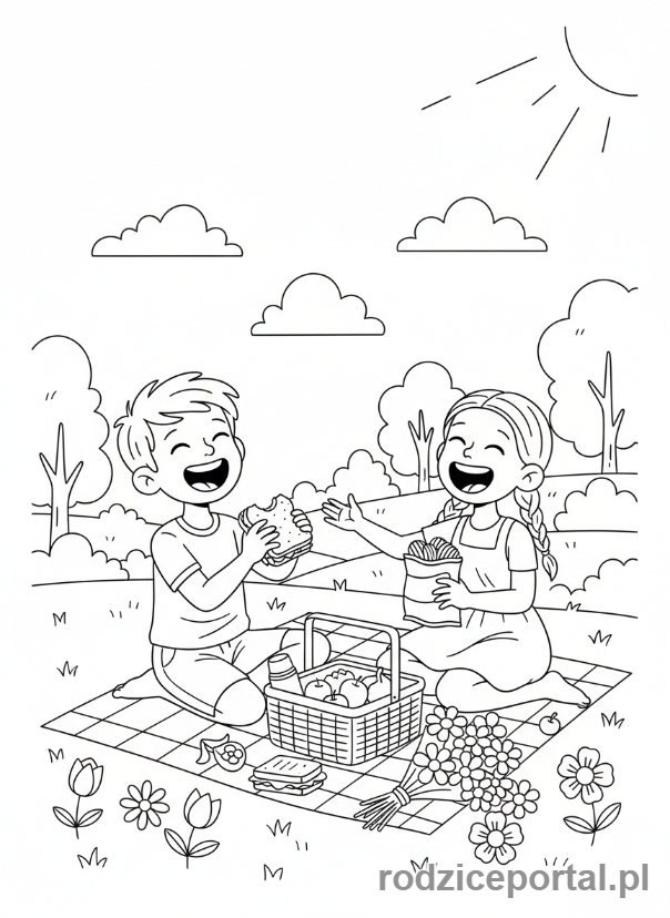 Kolorowanka Dla Dziewczynek 10 Lat - Piknik przyjaciółek w parku