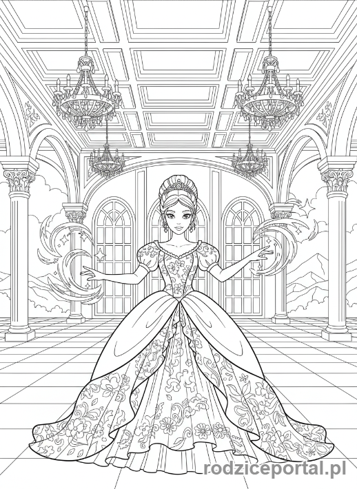 Kolorowanka Dla Dziewczynek 11 Lat - Księżniczka w zamku