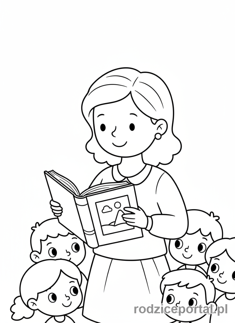 Kolorowanka Dla Nauczycieli - Nauczyciel czytający książkę