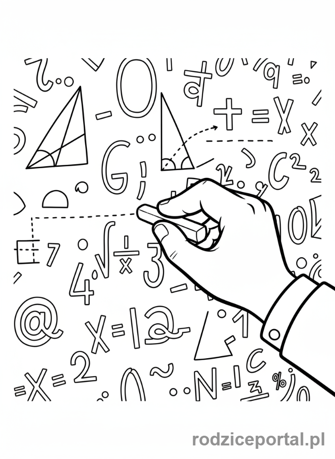 Kolorowanka Dla Nauczycieli - Nauczyciel piszący na tablicy