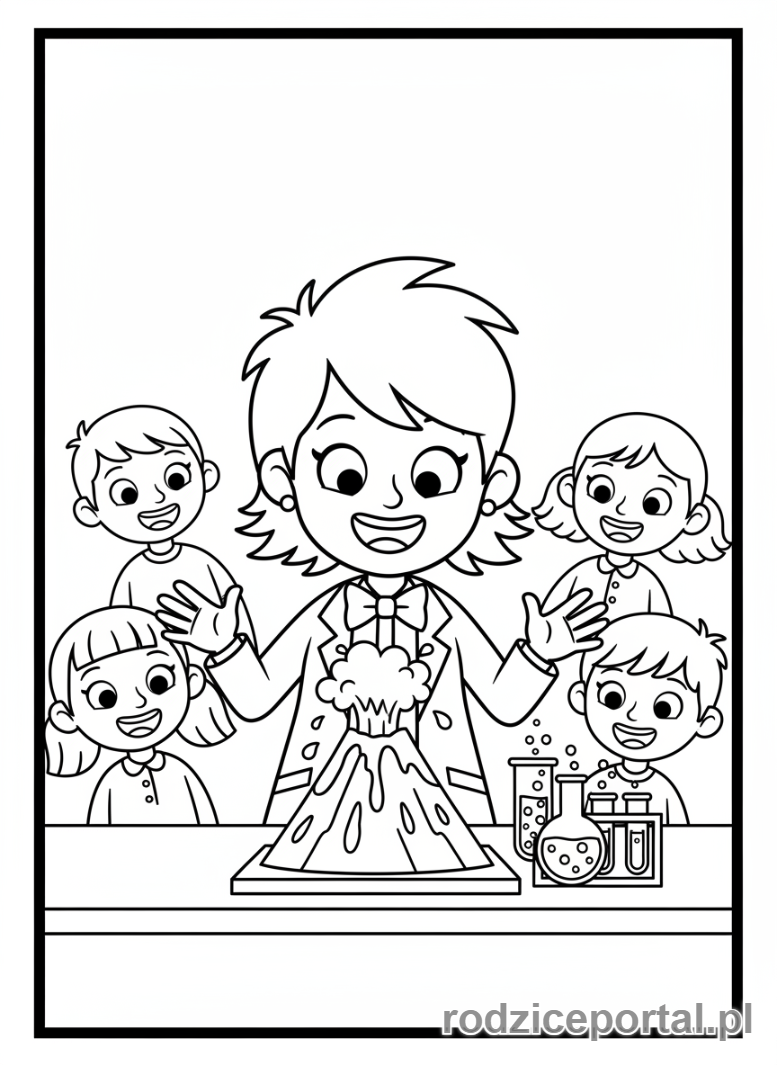 Kolorowanka Dla Nauczycieli - Nauczyciel prowadzi eksperyment